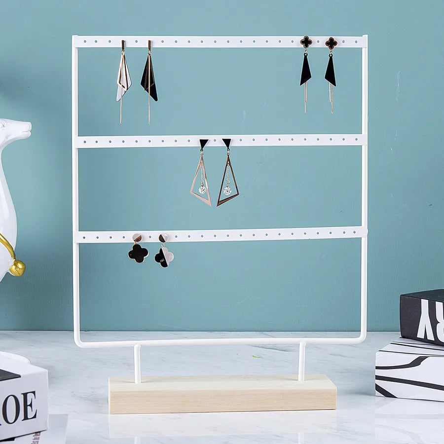 Wrought Iron Creative Earrings Pine Bottom Household Hanging Earrings Earrings Storage Jewelry Display Shelf Factory Wholesale
