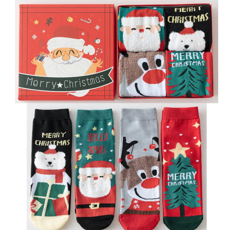 Christmas Simple Style Classic Style Women's Color Block Cotton Ankle Socks 1 Set