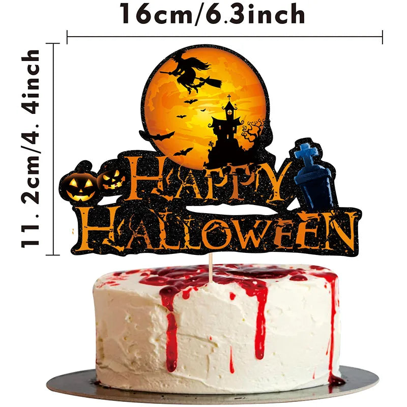 Halloween Gothic Hip-Hop Color Block Festival Cake Decorating Supplies
