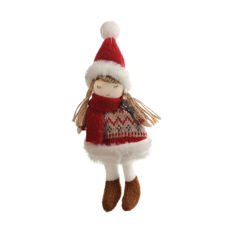 Bestselling Plush Christmas Decoration Red Snowman Christmas Tree Ornament Desktop Display Modern Artistic Festive Decor