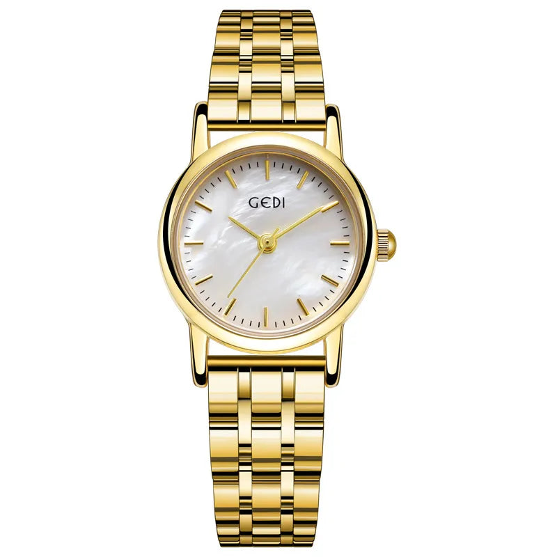 basic solid color buckle quartz women's watches