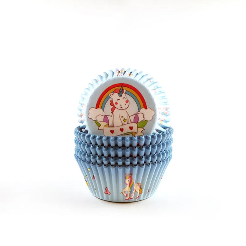 Simple Style Rainbow Heart Shape Solid Color Anti-oil paper Bakeware cake cups