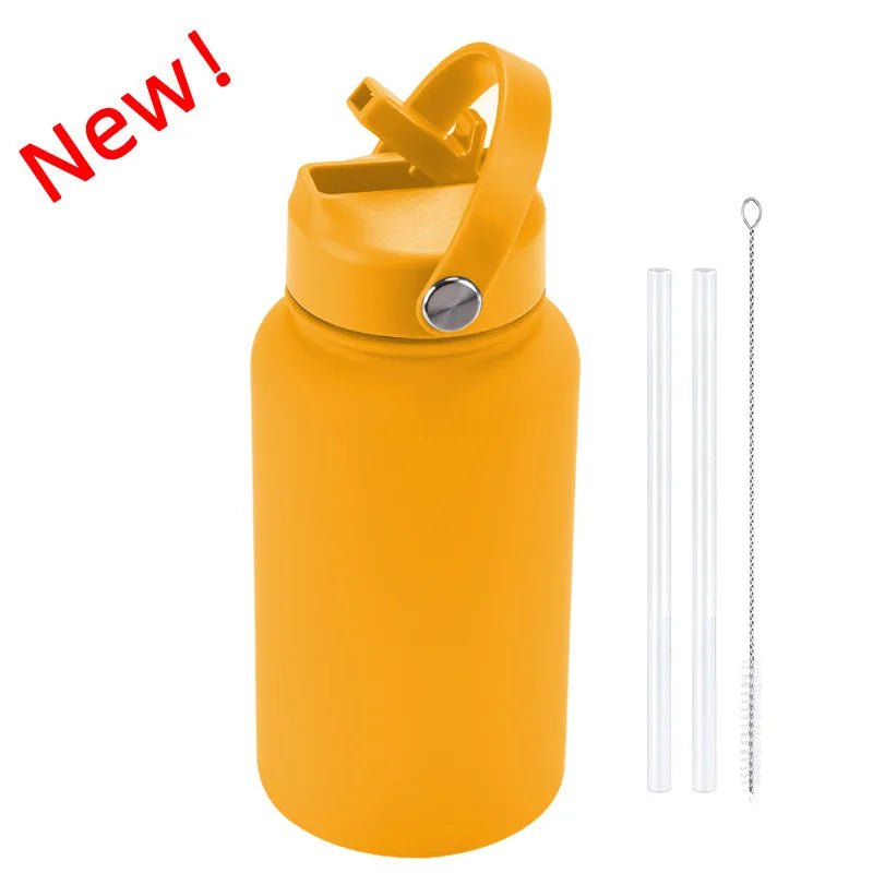 casual solid color stainless steel water bottles