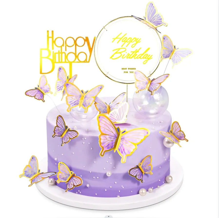 birthday fairy style cute letter butterfly paper birthday cake decorating supplies