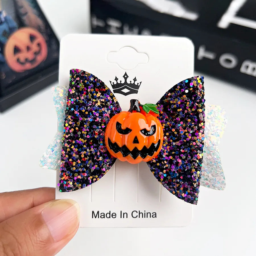 New Arrival Halloween Ornaments Creative Funny Pumpkin Ghost Bat Side Clip Top Clip Festival Atmosphere Hair Accessories