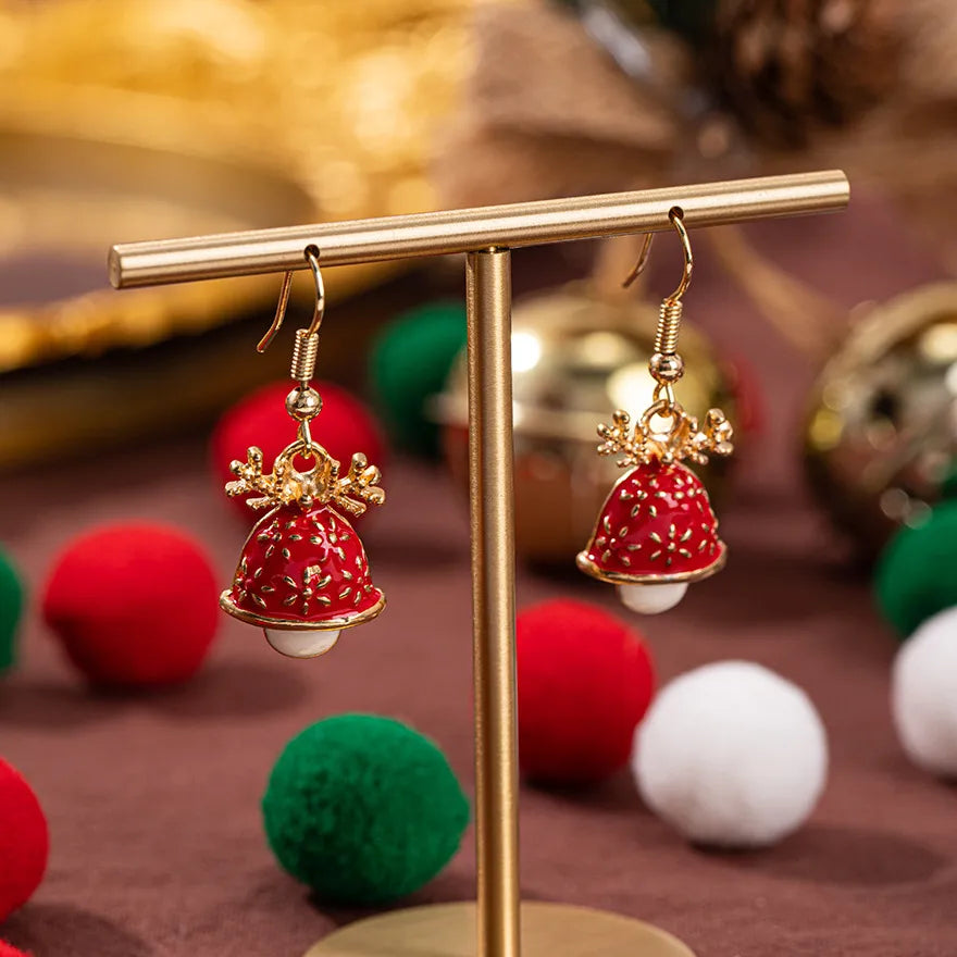 Christmas Theme Alloy Ear Cuff Drop Earrings  New Products Small Pendant Diy Accessories Christmas Hat