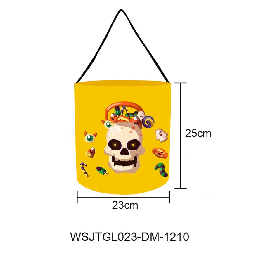 Halloween Candy Bag Pumpkin Shaped Sweet Treat Bag Decoration Arrangement Props Cloth Material Sewing Craft Party Supplies