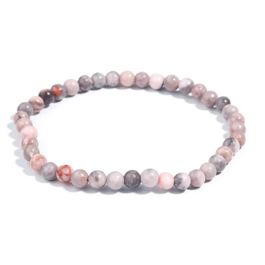 Explosions 4mm Natural Stone Mini Energy Bracelet Women's Gone Beads Semi-precious Stacked Jewelry Bracelet