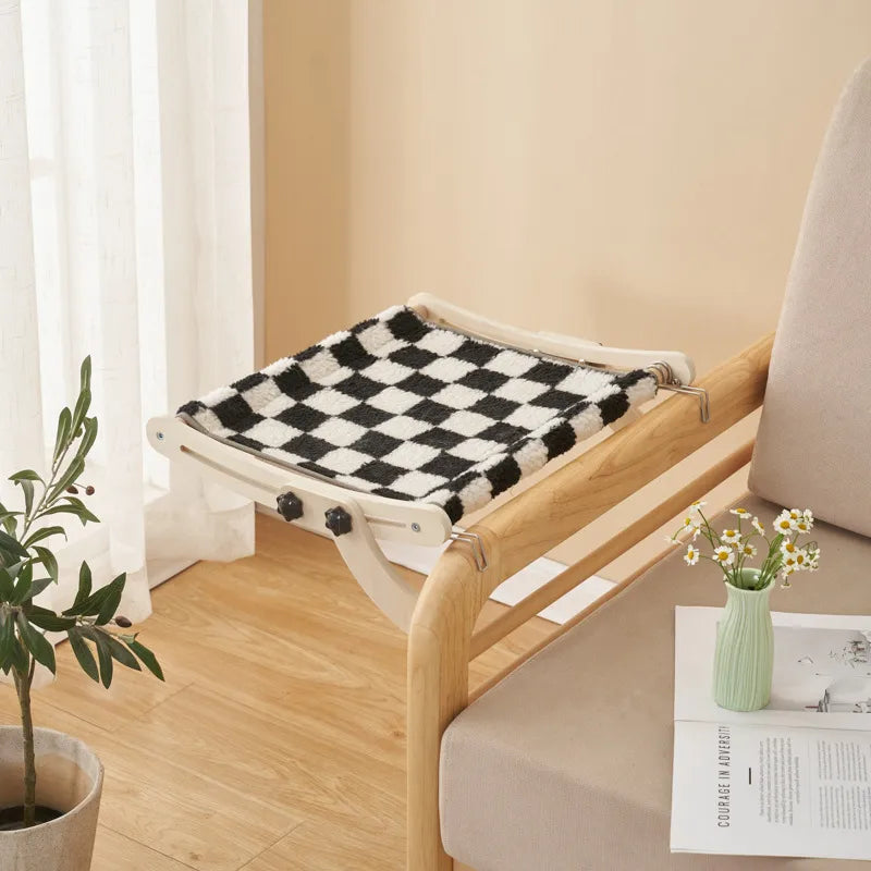 Simple Style Classic Style Wood Color Block Checkered Pet Bed