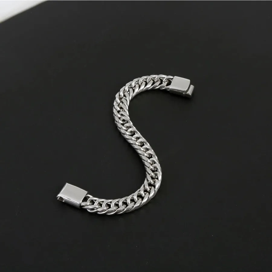 Hip-Hop Rock Solid Color Stainless Steel Magnetic Men's Bracelets