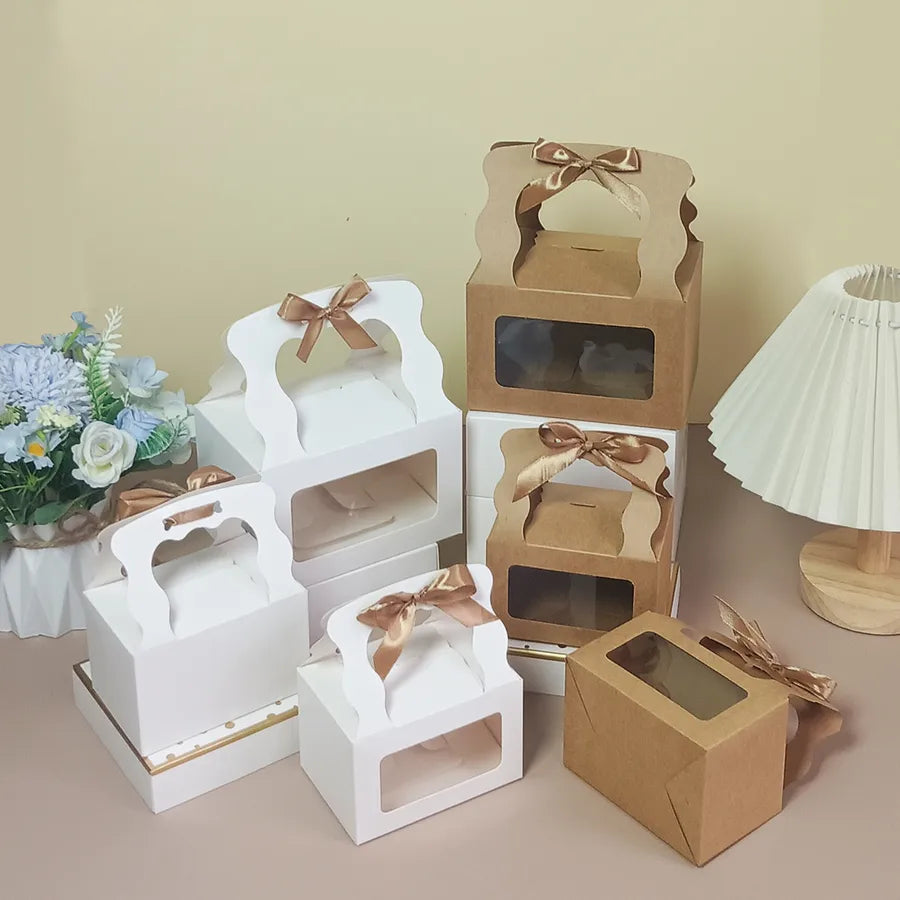 Transparent Window Foldable Handheld Box Creative Paper Box Party Gift Box Chocolate Candy Snack Biscuit Container