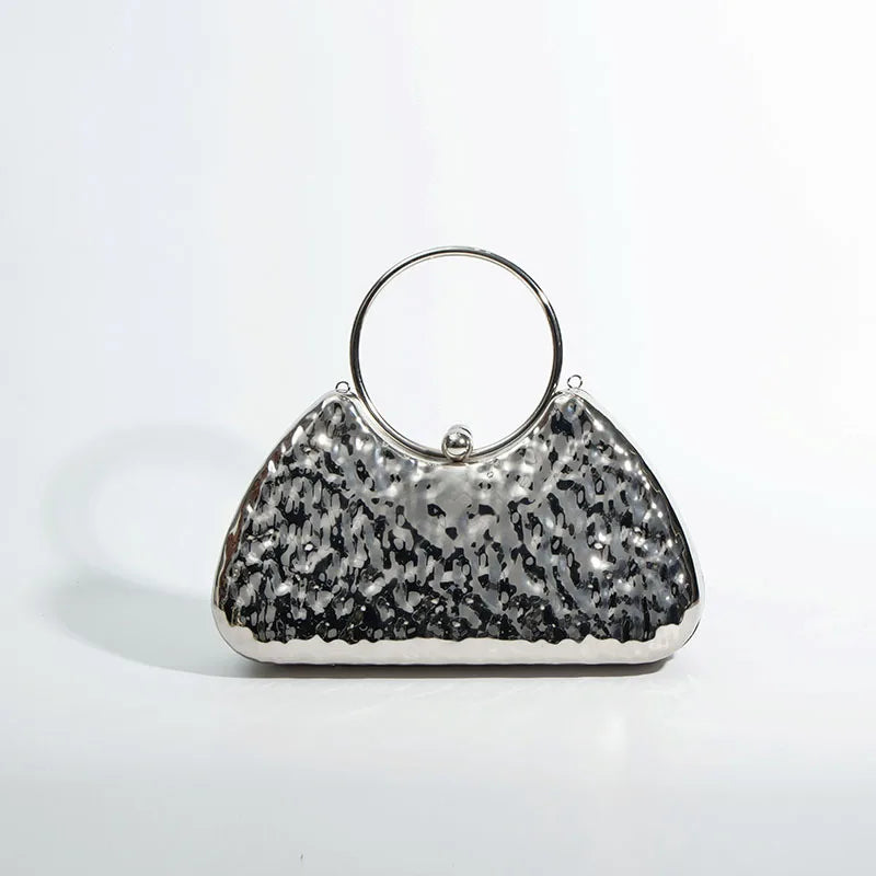 Gold Silver Black Arylic Solid Color Dumpling Shape Evening Bags