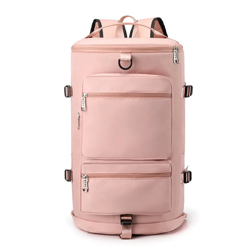 Multi-purpose casual travel bag men's and women's large capacity wet and dry separation fitness bag shoulder short distance luggage bag printed LOGO