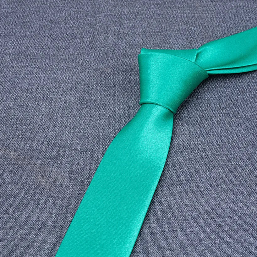 formal solid color polyester satin unisex tie