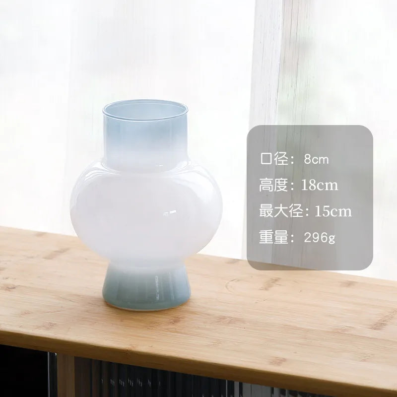 European-style retro glass vase personalized creative living room office water-raising flower arrangement container ornaments decorative crafts