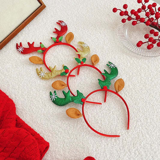 Christmas Cute Snowman Antlers Elk Nonwoven Party Festival Hair Band Costume Props Party Accessories