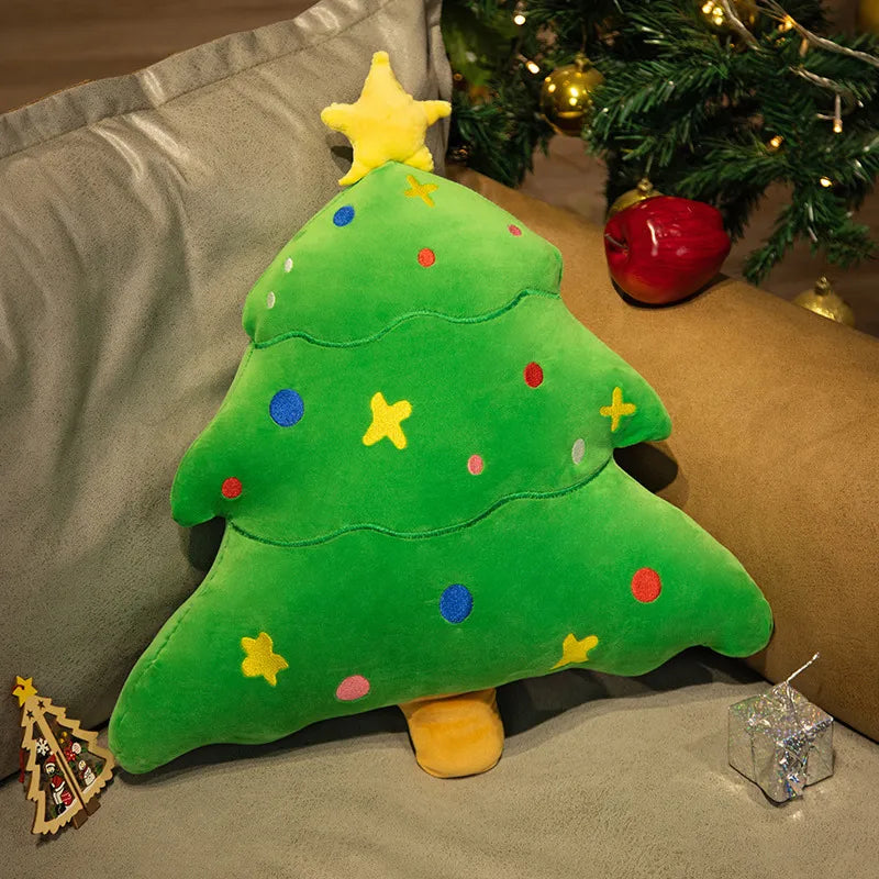 Christmas Decorative Cushion Santa Claus Toy Apple Peaceful Fruit Christmas wreath Cushion Gingerbread Man Cartoon Style