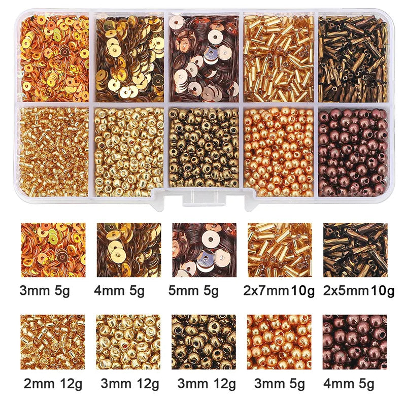Bead Sequins Imitation Pearl Material Package Handmade Diy Beaded Bracelet Accessories Ornament Accessories Amazon Hot