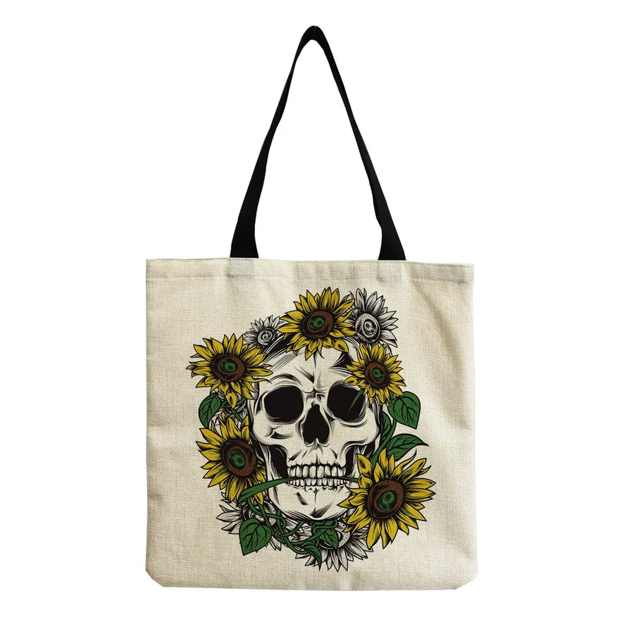 Unisex Casual Punk Skull Shopping bags