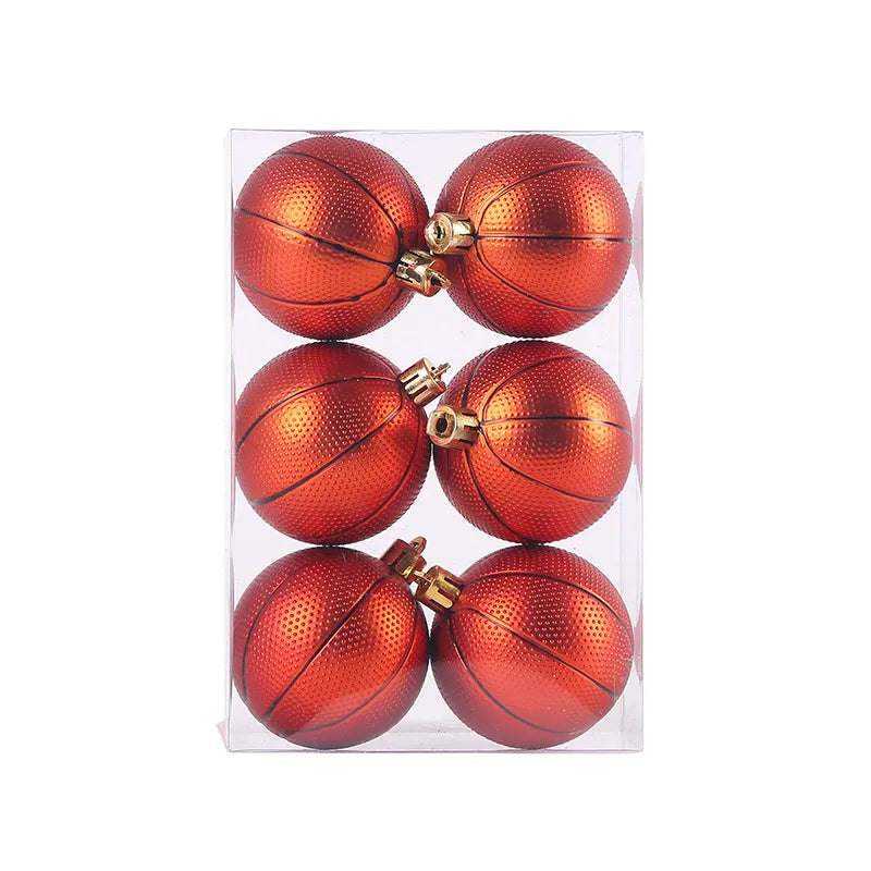 Christmas Cartoon Style Basketball Football Plastic Indoor Family Gathering Festival Hanging Ornaments