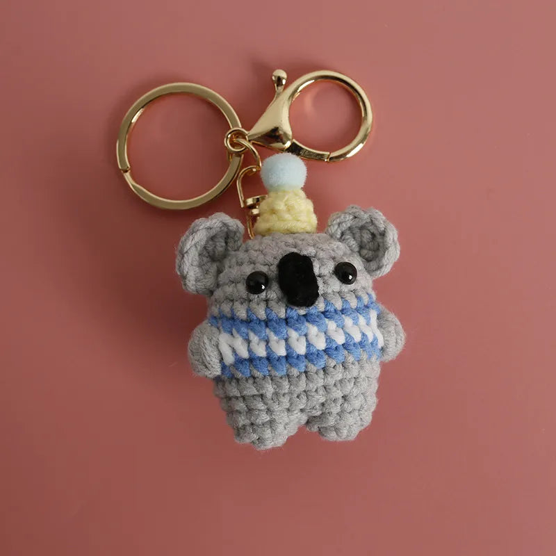 1 Piece Cute Animal yarn Bag Pendant Keychain