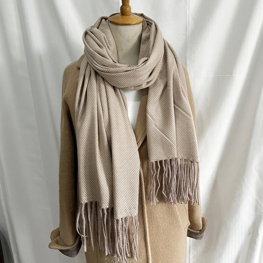 Unisex Sweet Simple Style Solid Color Imitation cashmere Polyester Scarf
