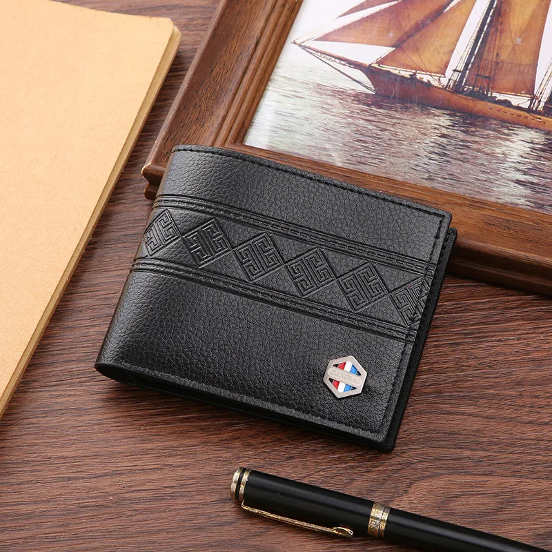 Men's Solid Color PVC Open Small Wallets