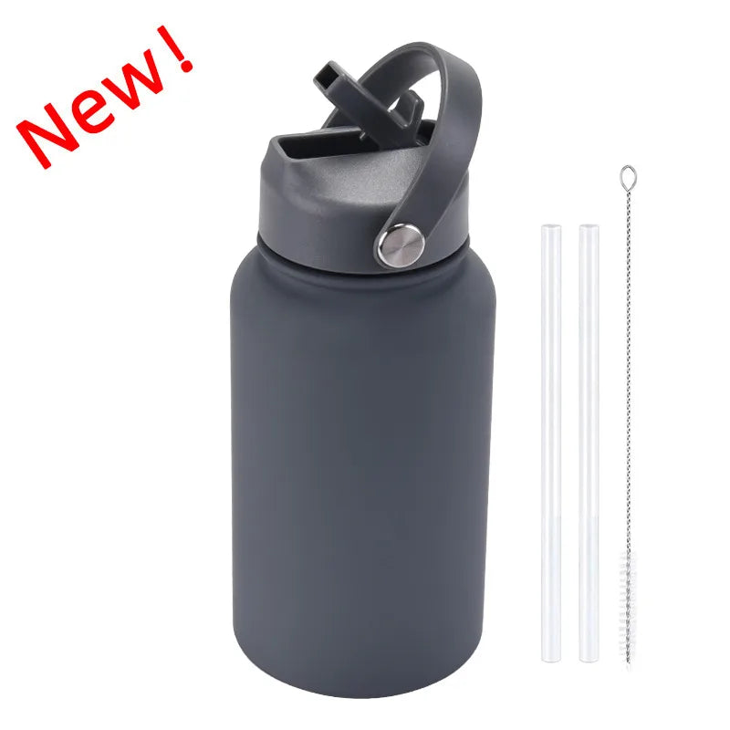 casual solid color stainless steel water bottles
