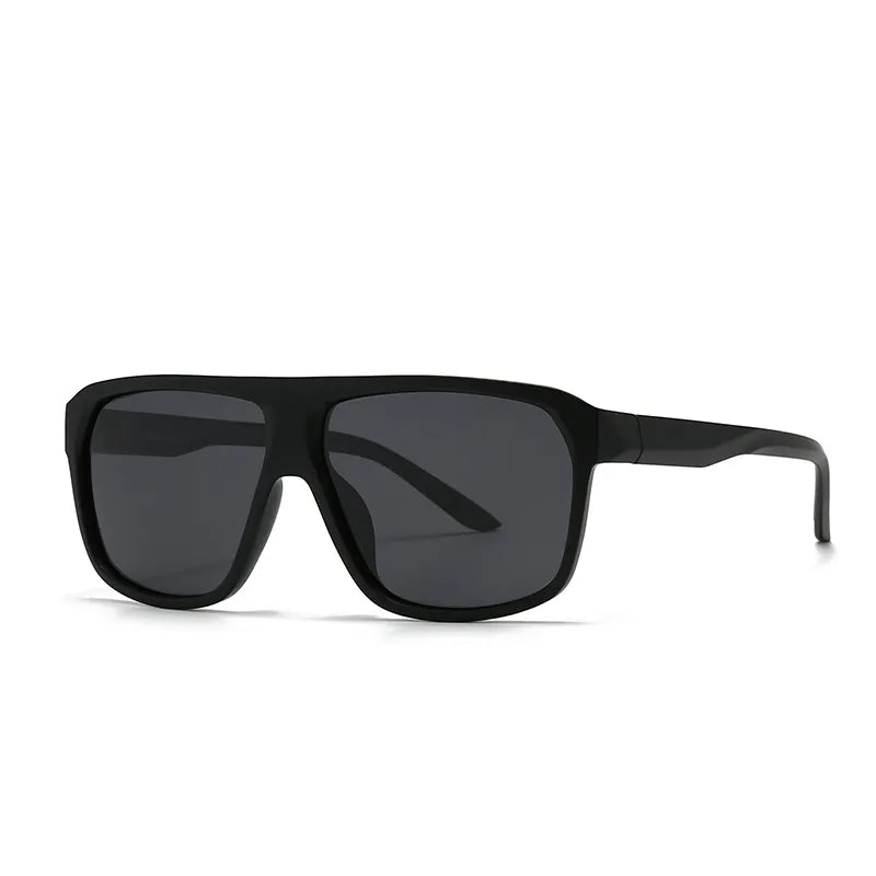 Casual Modern Style Solid Color PC Polarized Light Square Full Frame Men's Sunglasses