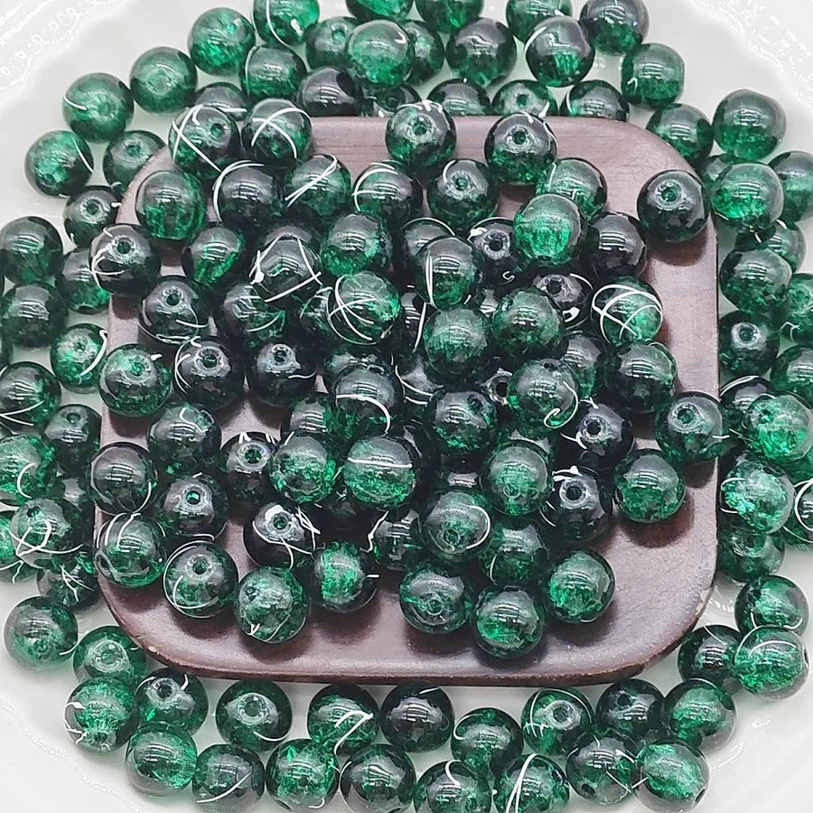 50 PCS/Package Glass Color Block Beads