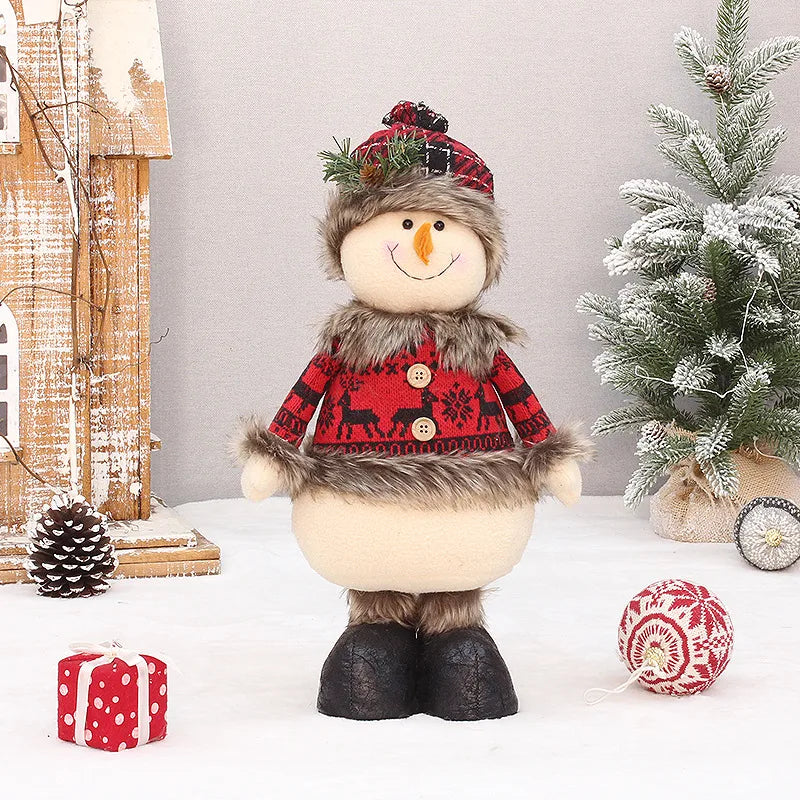 christmas cartoon style santa claus snowman cloth party doll 1 piece