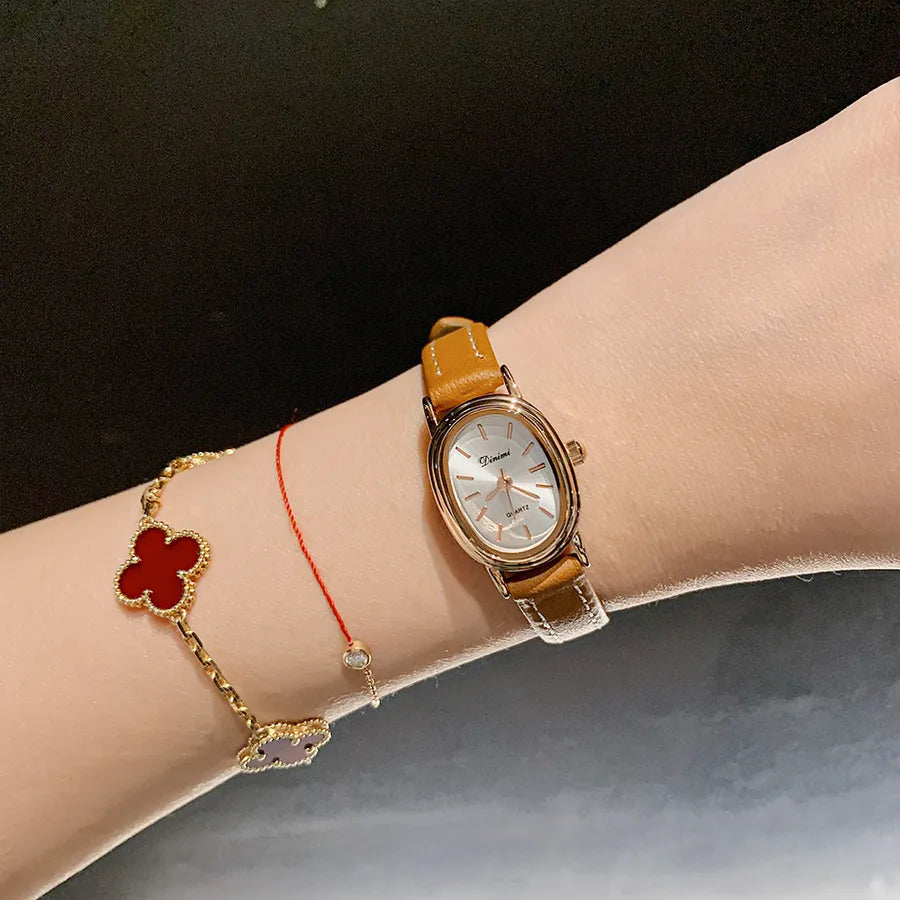 Simple Style Solid Color Buckle Quartz Watch Women's Watches
