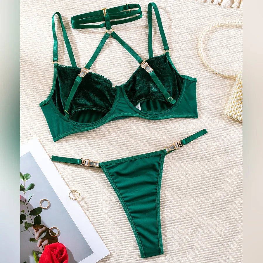 Women's Sexy Solid Color Sexy Lingerie Sets Indoor Home Sexy Lingerie