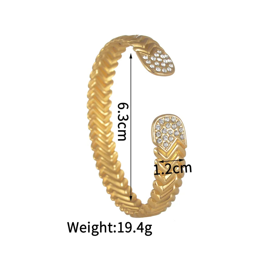 Elegant Classical Artistic Solid Color 304 Stainless Steel Bangle In Bulk
