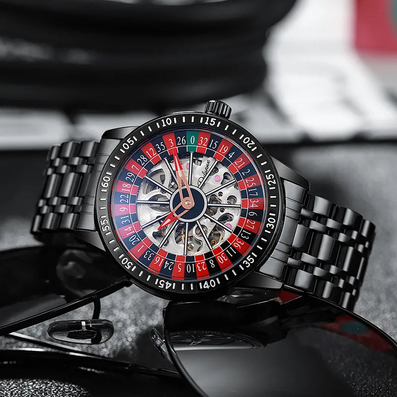 Casual Geometric Double Side Snaps Mechanical Watch Men's Watches