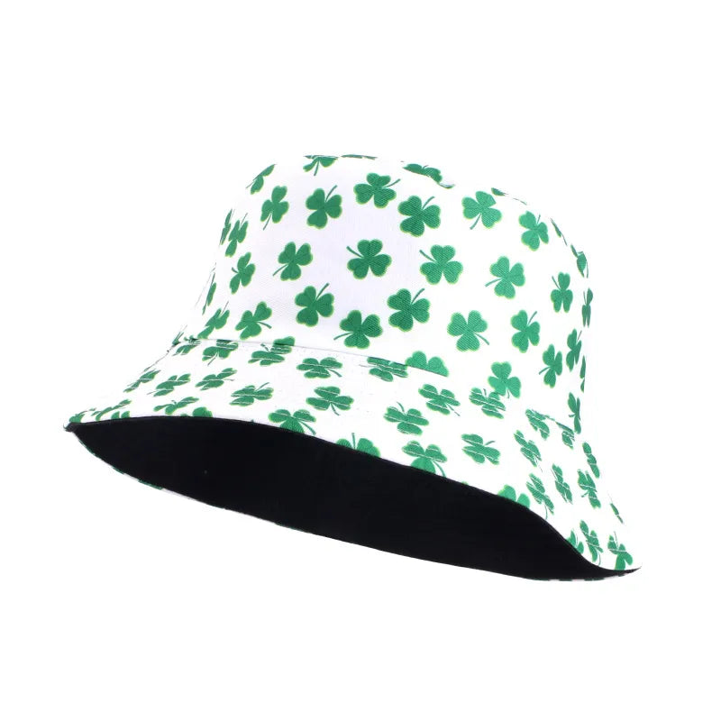 Double-Sided Wear Fisherman Hat Outdoor Travel Sunshade Cap Printed Bucket Hat Flat Top Hat Casual Elegant Women Style Summer Hat