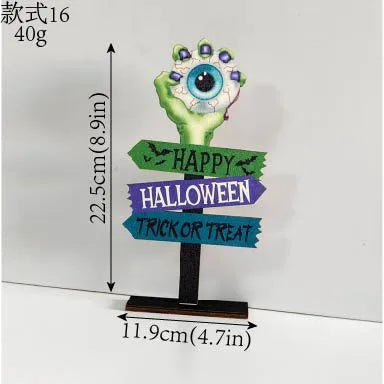 Wooden Halloween Decorations Ghost Festival Props Pumpkin Sprite Letter Wooden Ornaments Ghost Wooden Display Stand
