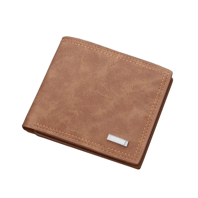 men's solid color pu leather open wallets
