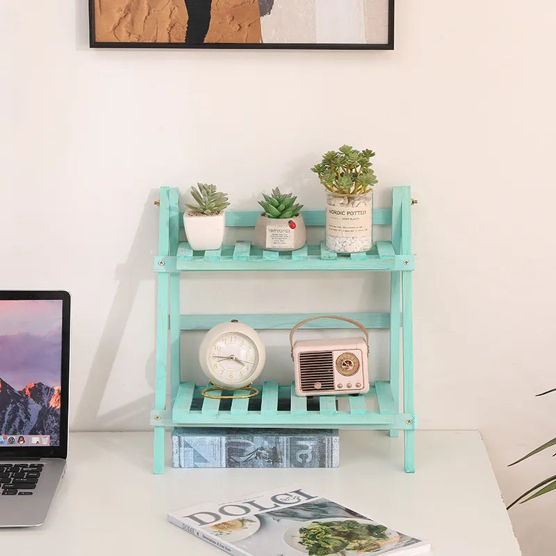 Casual Elegant Pastoral Solid Color Wood Storage Rack
