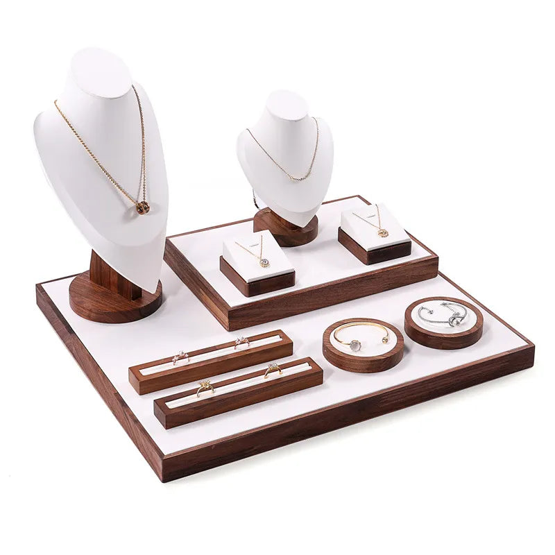 Walnut Jewelry Set Display Stand Necklace Pendant Showcase Stand High-End Feelings Craftsmanship Meticulously Designed