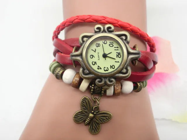 ethnic style butterfly buckle quartz women's watches