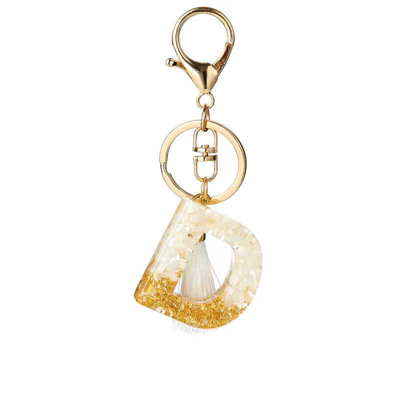Elegant Letter Tassel Resin Unisex Unisex Keychain