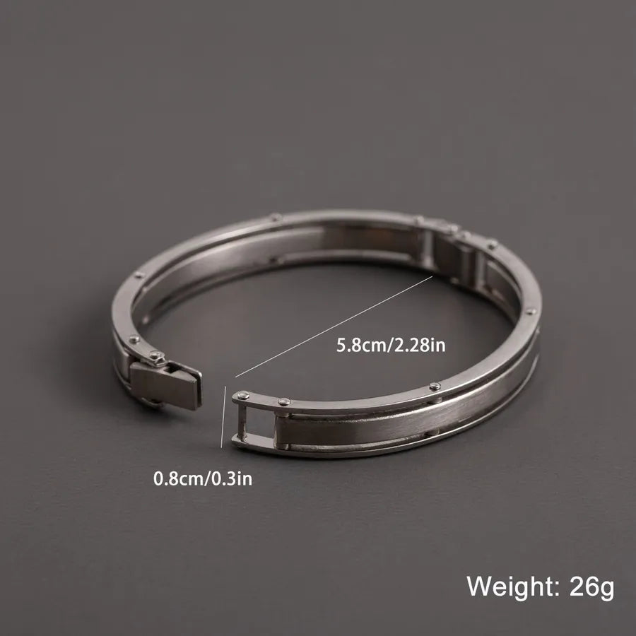 Business Punk Oval 304 Stainless Steel Polishing Men's Bangle