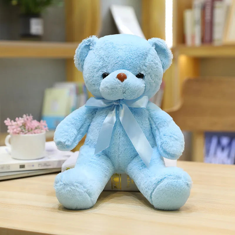Color Ribbon Teddy Bear Doll Grasping Machine Doll Plush Toy Doll Little Bear Doll Machine Doll Set logo System