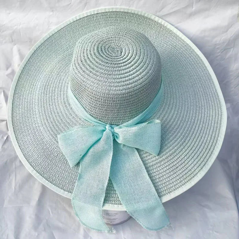 Women's Basic Vacation Solid Color Big Eaves Straw Hat