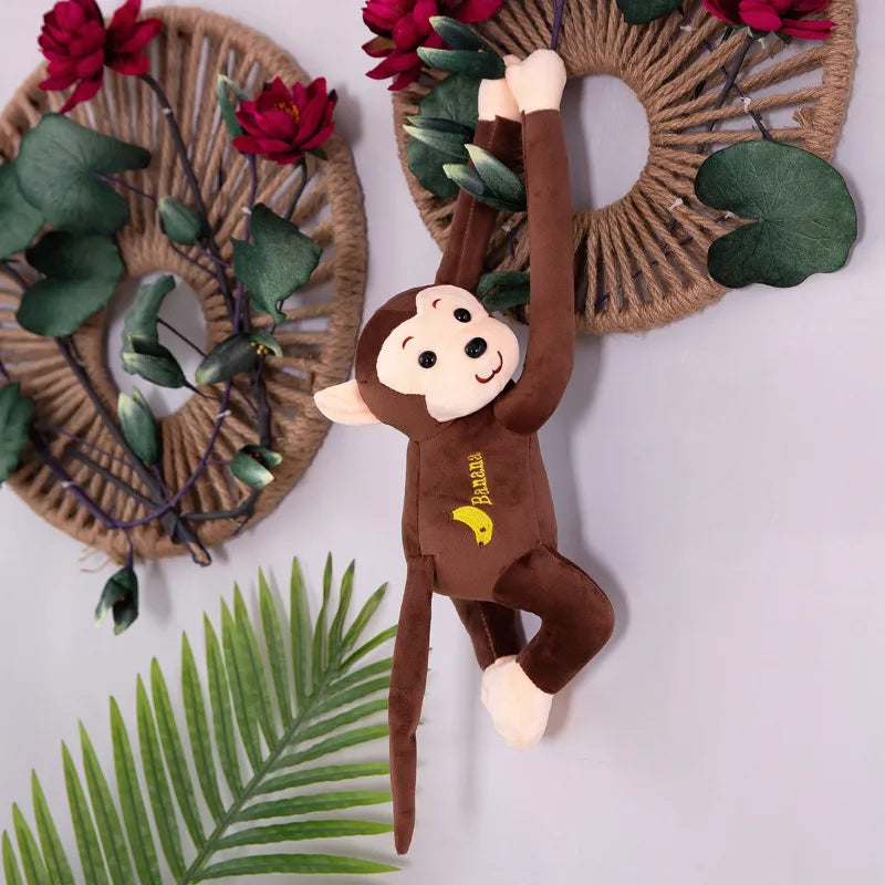 Animal monkey long-armed monkey plush toy lying down monkey will call banana monkey curtain monkey doll cartoon grabbing machine baby