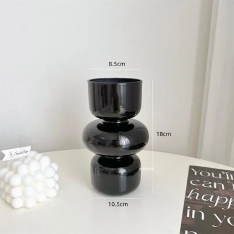 European-style retro glass vase personalized creative living room office water-raising flower arrangement container ornaments decorative crafts