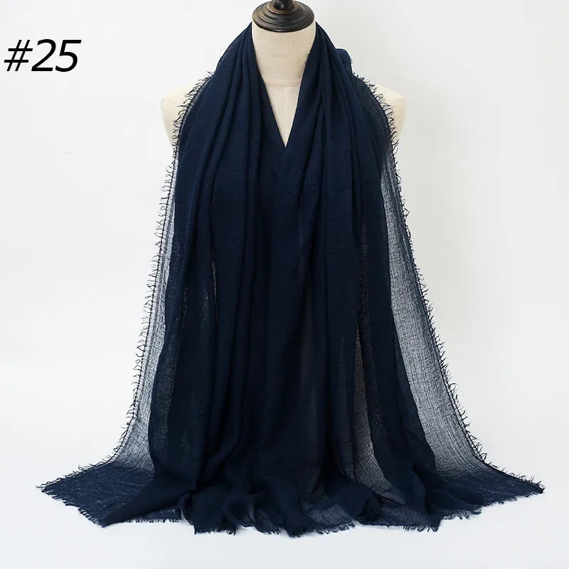 fashion solid color cotton pashmina scarves