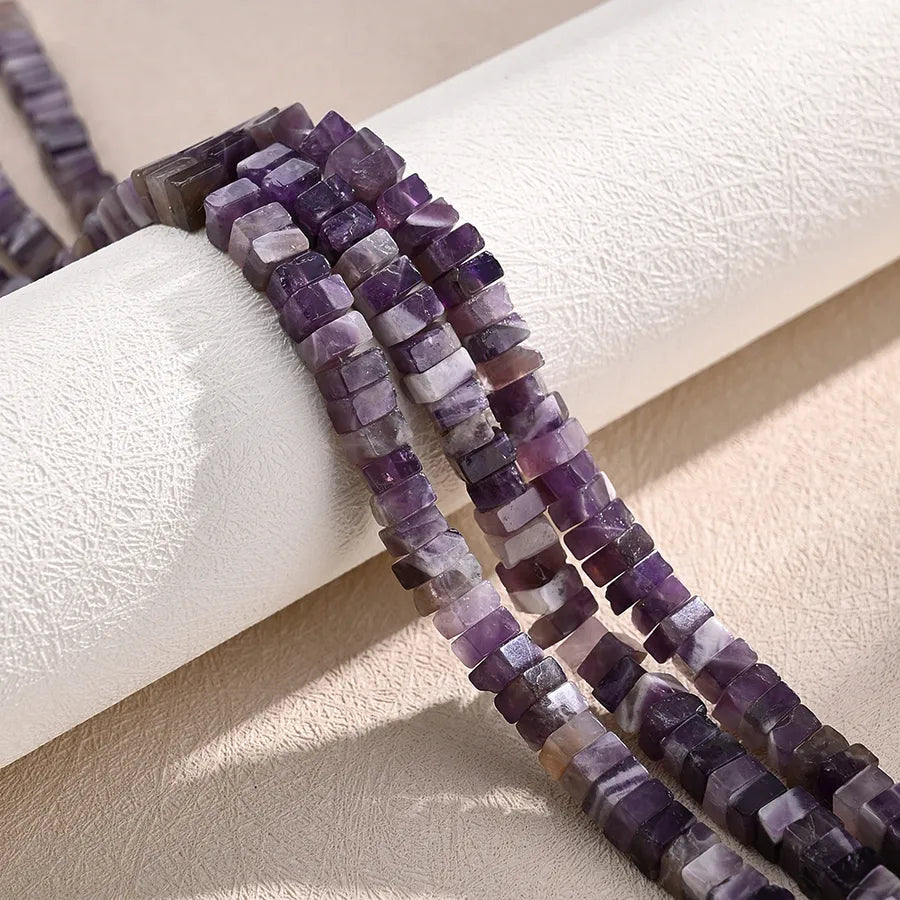 3 Strands/Package 6 * 3mm Hole 1~1.9mm natural stone Amethyst  Asymmetrical Irregular Color Block Polished Beads