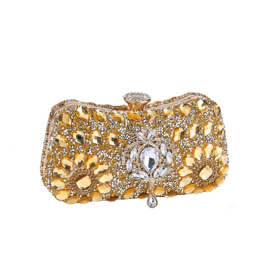 Polyester Geometric Rhinestone Square Evening Bags